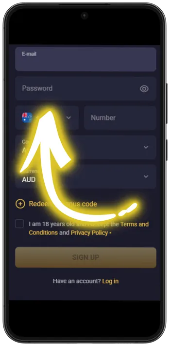 RollXO Enter email and password